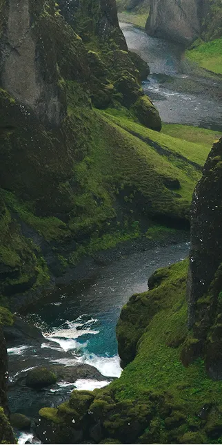 mountain landscape with a river flowing