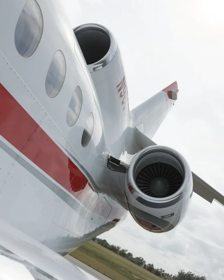 Dassault Falcon 900B engine and tail detail.