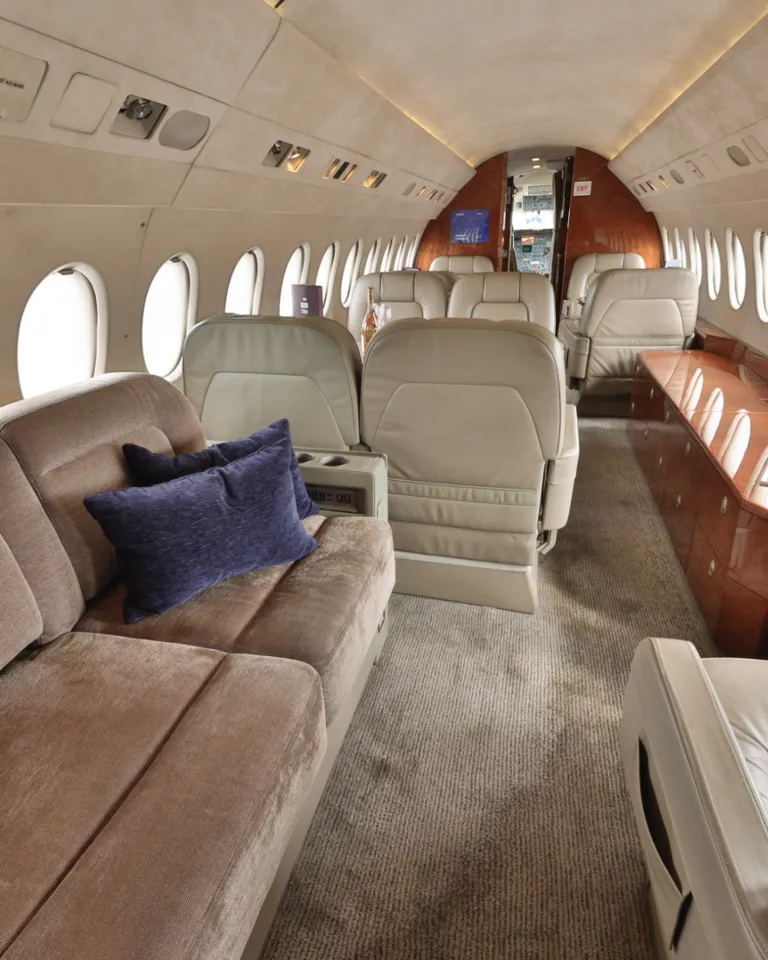 Dassault Falcon 900B interior cabin.