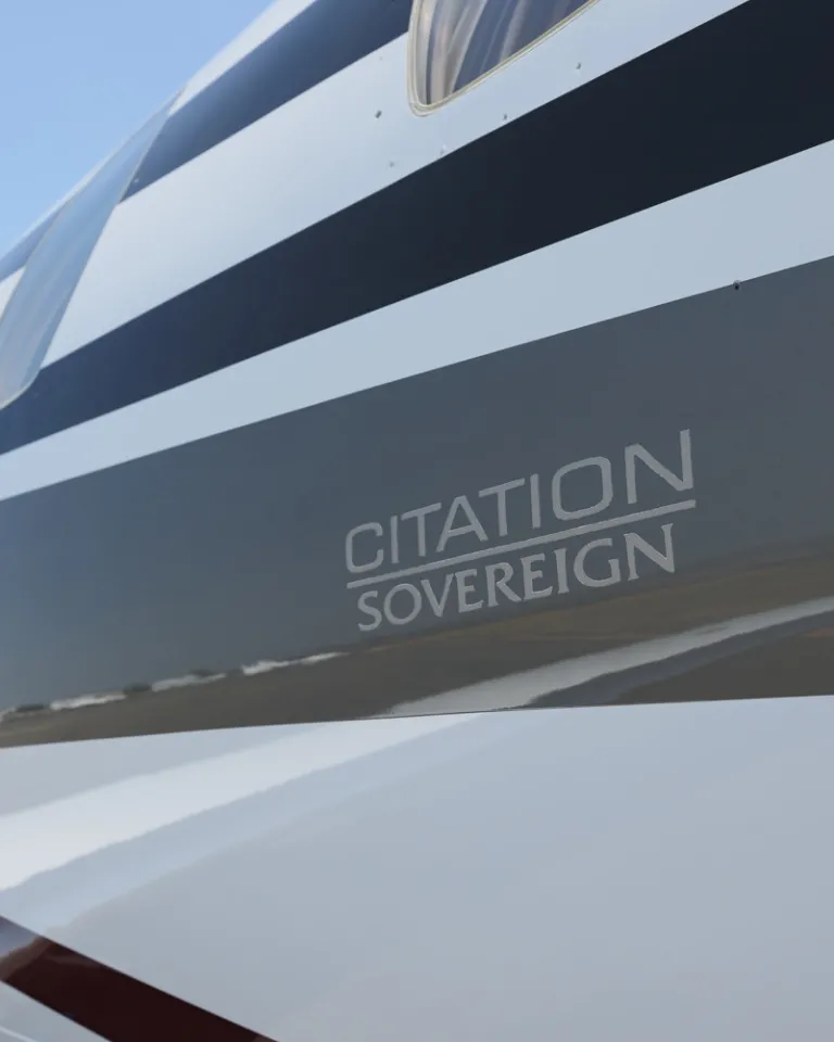 Close up of the exterior of a cessna citation sovereign