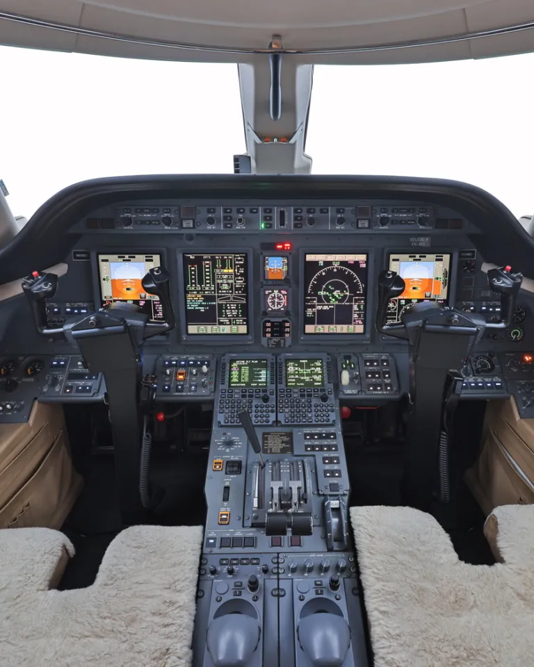 Interior of the flight deck of a Cessna Citation Sovereign